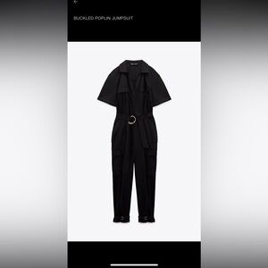 NWT: ZARA Buckled Poplin Jumpsuit